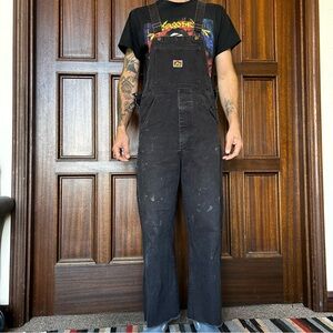 BEN DAVISblack paint carpenter overalls thrashed workwear